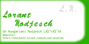 lorant modjesch business card